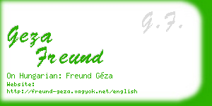 geza freund business card
